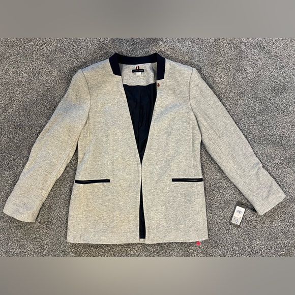 Tommy Hilfiger Jackets & Blazers - NWT Tommy Hilfiger Light Gray Blazer Suit Jacket with Navy Trim Size 10